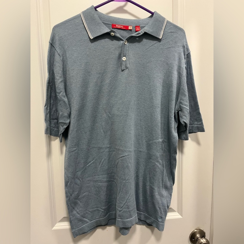 Agave Polo Men’s Large Blue Cotton Blend